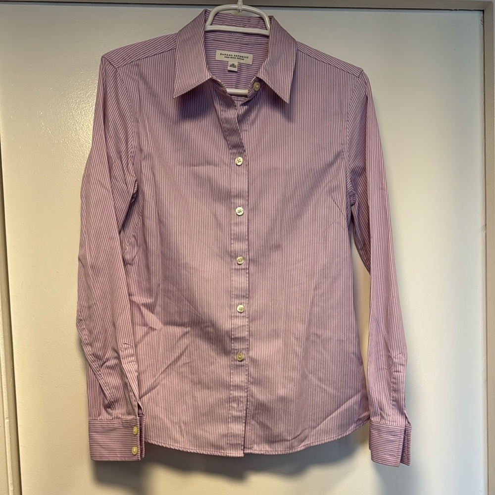 Banana Republic Lavender Striped Shirt
